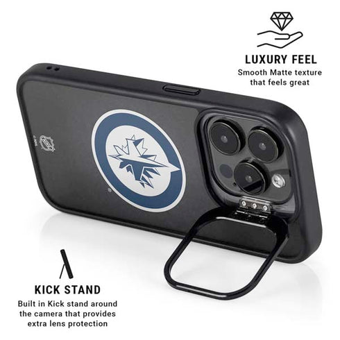 NHL Winnipeg Jets Black Background iPhone 14 Pro Max Kickstand Case