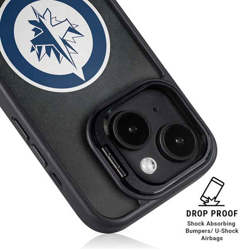 NHL Winnipeg Jets Black Background iPhone 15 Plus Kickstand Case
