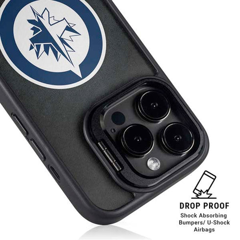 NHL Winnipeg Jets Black Background iPhone 15 Pro Max Kickstand Case