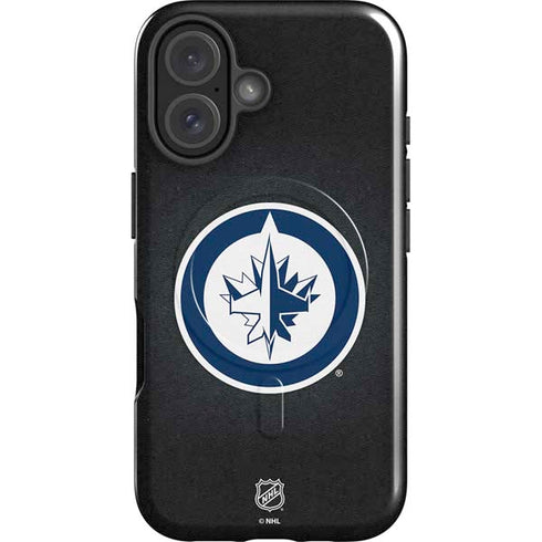 NHL Winnipeg Jets Black Background iPhone 16 Magsafe Impact Case