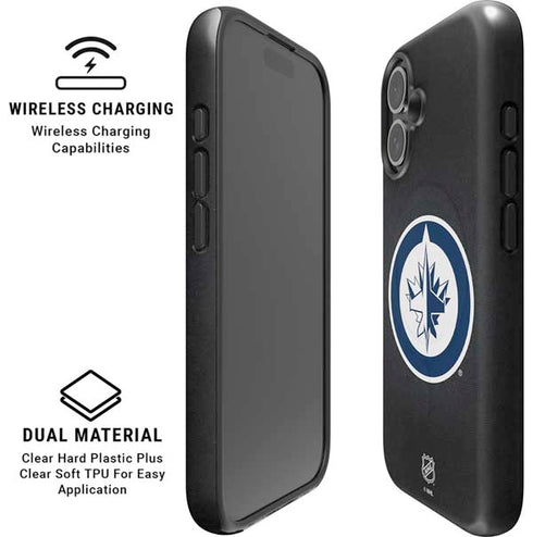 NHL Winnipeg Jets Black Background iPhone 16 Magsafe Impact Case