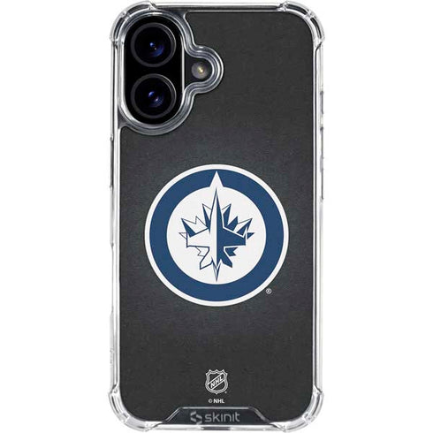 NHL Winnipeg Jets Black Background iPhone 16 Plus Clear Case