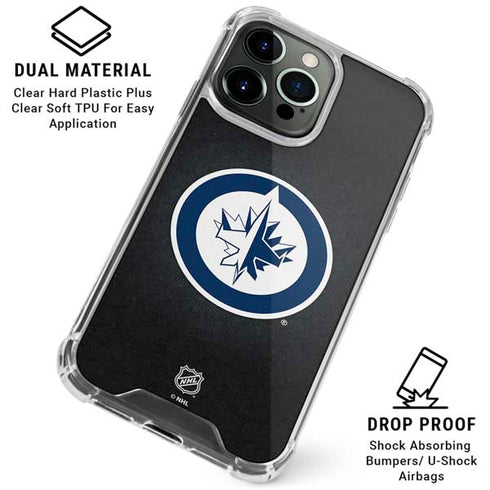 NHL Winnipeg Jets Black Background iPhone 16 Pro Clear Case