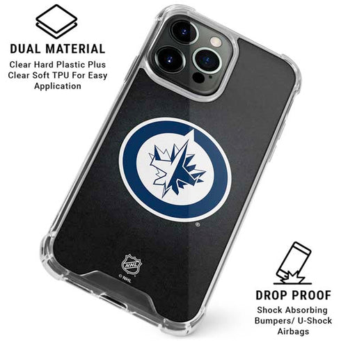 NHL Winnipeg Jets Black Background iPhone 16 Pro Max Clear Case