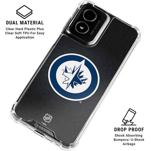 NHL Winnipeg Jets Black Background Moto G Power 5G (2024) Clear Case