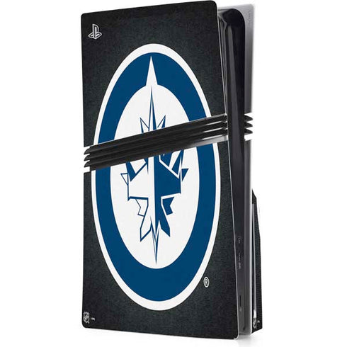 NHL Winnipeg Jets Black Background PS5 Pro Disk Console Skin