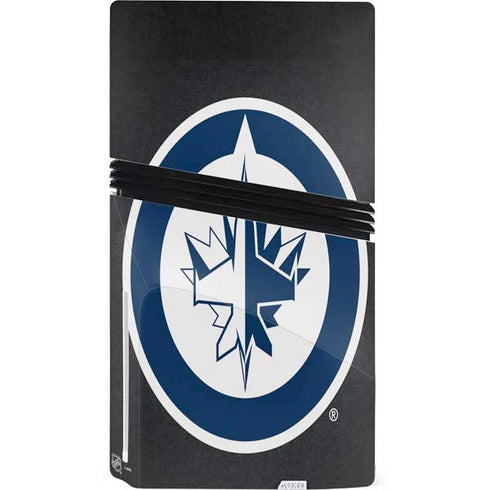 NHL Winnipeg Jets Black Background PS5 Pro Disk Console Skin