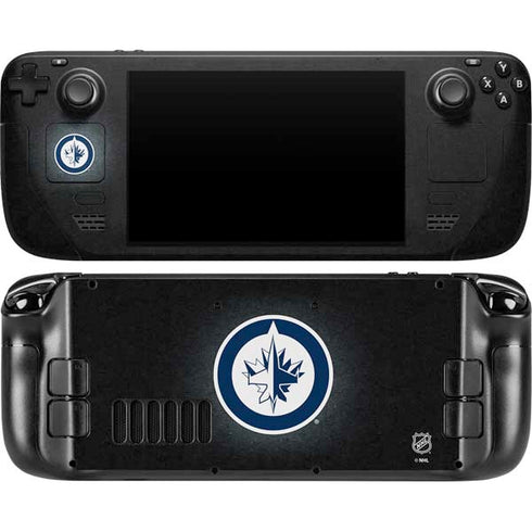 NHL Winnipeg Jets Black Background Steam Deck Handheld Gaming Computer OLED Skin