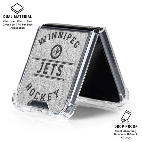 NHL Winnipeg Jets Black Text Galaxy Z Flip6 Clear Case