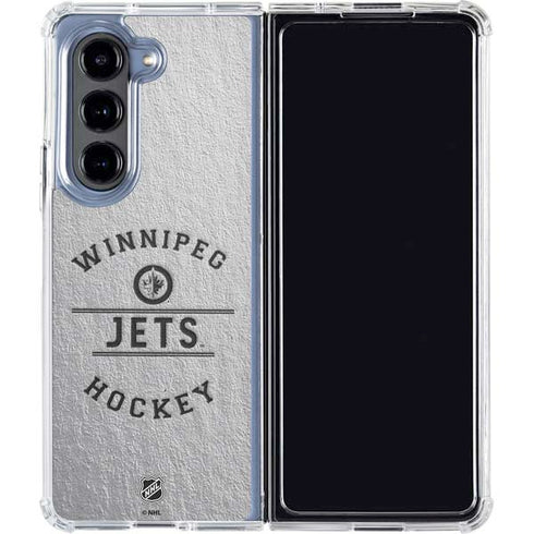 NHL Winnipeg Jets Black Text Galaxy Z Fold5 5G Clear Case