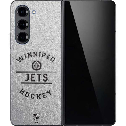 NHL Winnipeg Jets Black Text Galaxy Z Fold5 5G Skin