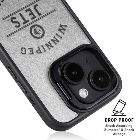 NHL Winnipeg Jets Black Text iPhone 15 Plus Kickstand Case