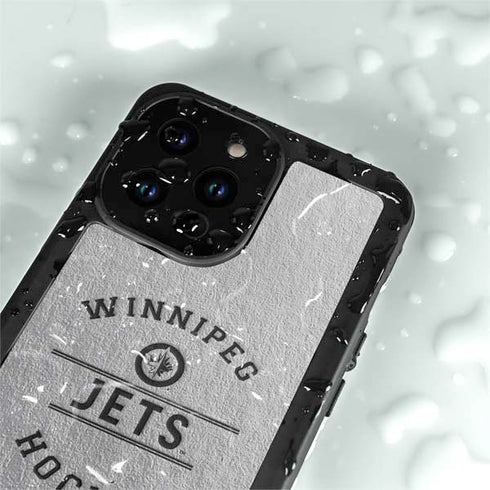 NHL Winnipeg Jets Black Text iPhone 15 Pro Waterproof Case