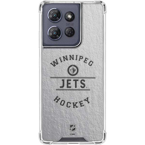 NHL Winnipeg Jets Black Text Moto G 5G (2025) Clear Case