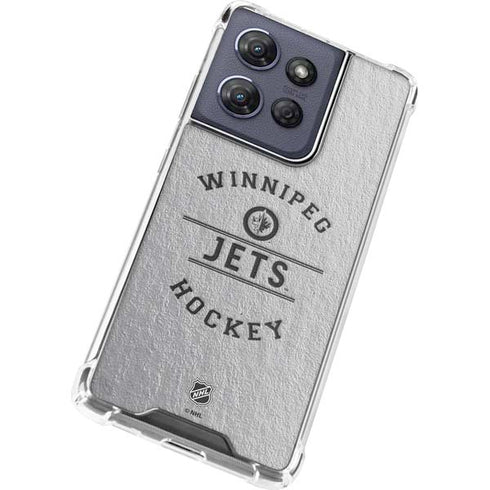 NHL Winnipeg Jets Black Text Moto G 5G (2025) Clear Case