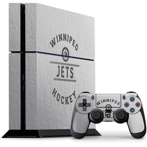 NHL Winnipeg Jets Black Text PS4 Console and Controller Bundle Skin