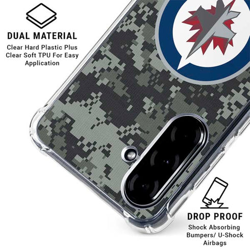 NHL Winnipeg Jets Camo Galaxy A36 5G Clear Case