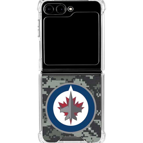 NHL Winnipeg Jets Camo Galaxy Z Flip6 Clear Case