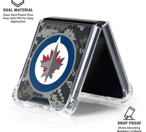 NHL Winnipeg Jets Camo Galaxy Z Flip6 Clear Case