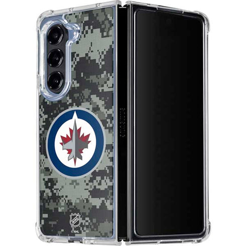 NHL Winnipeg Jets Camo Galaxy Z Fold5 5G Clear Case