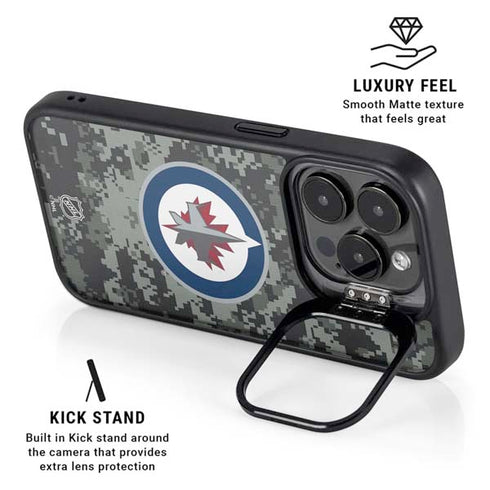 NHL Winnipeg Jets Camo iPhone 13 Pro Max Kickstand Case