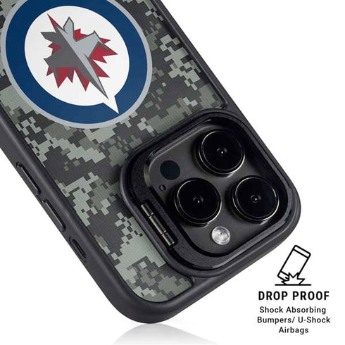 NHL Winnipeg Jets Camo iPhone 14 Pro Max Kickstand Case