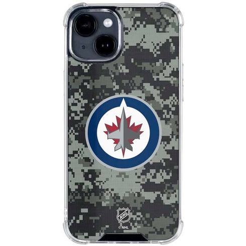 NHL Winnipeg Jets Camo iPhone 15 Clear Case