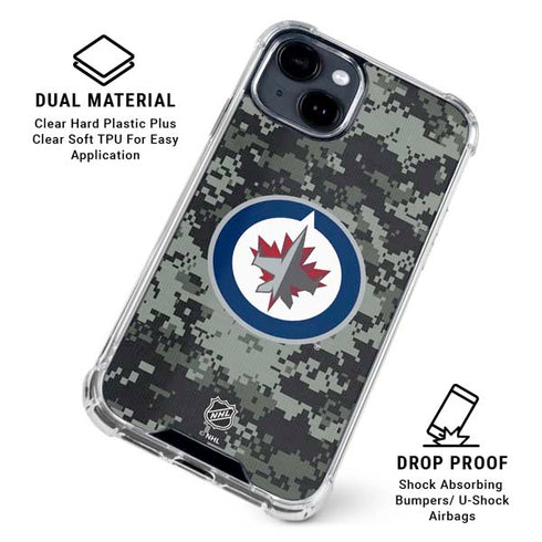 NHL Winnipeg Jets Camo iPhone 15 Clear Case