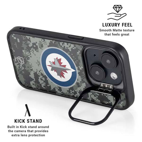 NHL Winnipeg Jets Camo iPhone 15 Kickstand Case