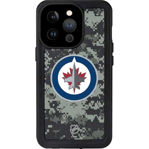 NHL Winnipeg Jets Camo iPhone 15 Pro Waterproof Case