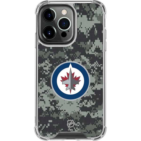 NHL Winnipeg Jets Camo iPhone 16 Pro Clear Case