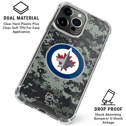 NHL Winnipeg Jets Camo iPhone 16 Pro Clear Case