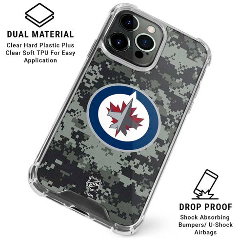NHL Winnipeg Jets Camo iPhone 16 Pro Max Clear Case