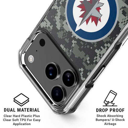 NHL Winnipeg Jets Camo iPhone 18 Pro Clear Case