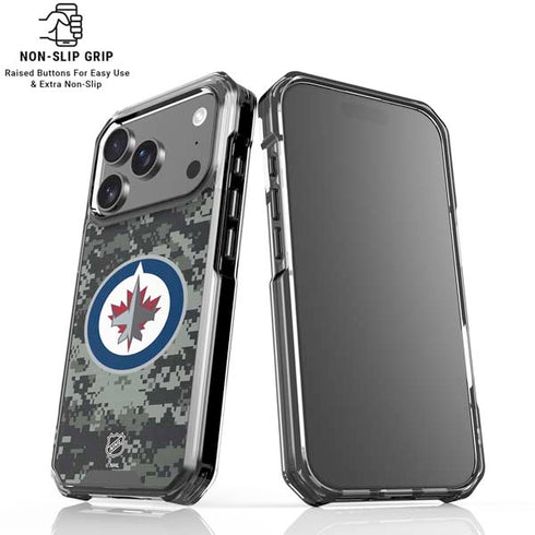NHL Winnipeg Jets Camo iPhone 18 Pro Clear Case