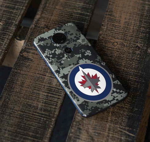 NHL Winnipeg Jets Camo Moto E5 Plus Skin