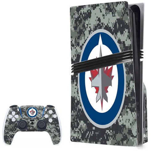 NHL Winnipeg Jets Camo PS5 Pro Disk Bundle Skin
