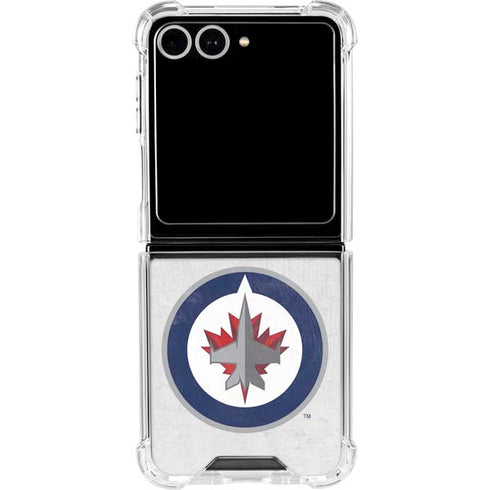 NHL Winnipeg Jets Distressed Galaxy Z Flip7 Clear Case