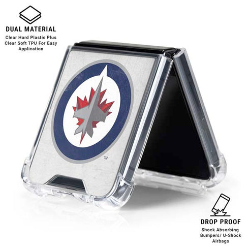 NHL Winnipeg Jets Distressed Galaxy Z Flip7 Clear Case
