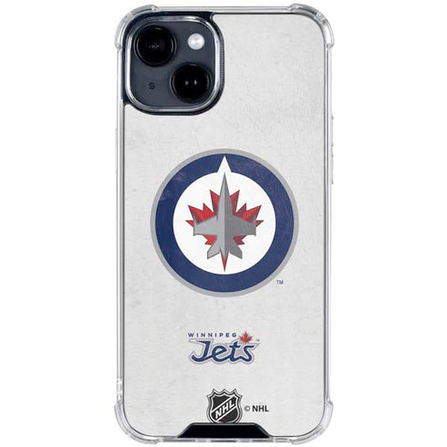 NHL Winnipeg Jets Distressed iPhone 15 Clear Case