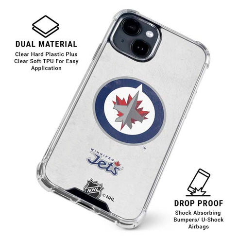 NHL Winnipeg Jets Distressed iPhone 15 Clear Case