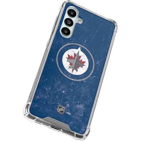 NHL Winnipeg Jets Distressed Logo Galaxy A16 5G Clear Case