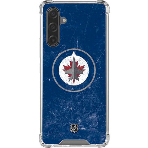 NHL Winnipeg Jets Distressed Logo Galaxy A17 Clear Case
