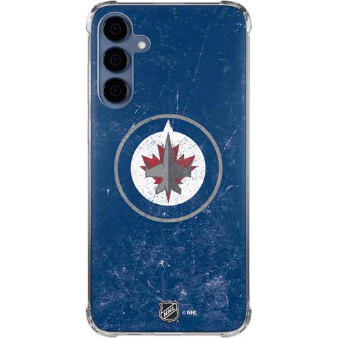 NHL Winnipeg Jets Distressed Logo Galaxy A35 5G Clear Case