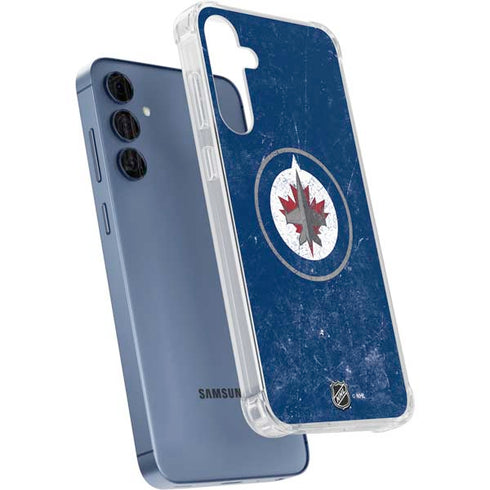 NHL Winnipeg Jets Distressed Logo Galaxy A35 5G Clear Case