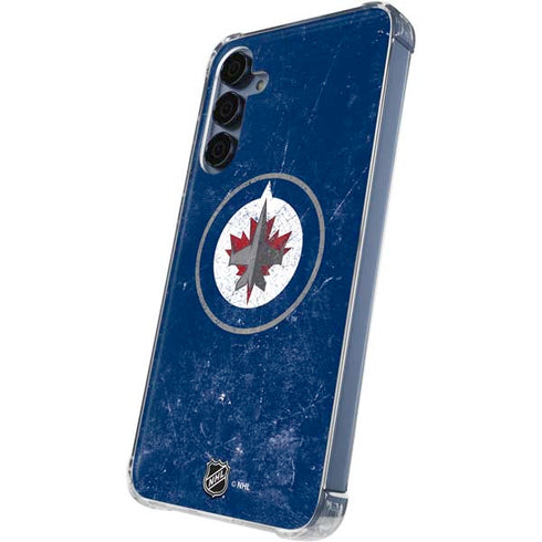 NHL Winnipeg Jets Distressed Logo Galaxy A55 5G Clear Case