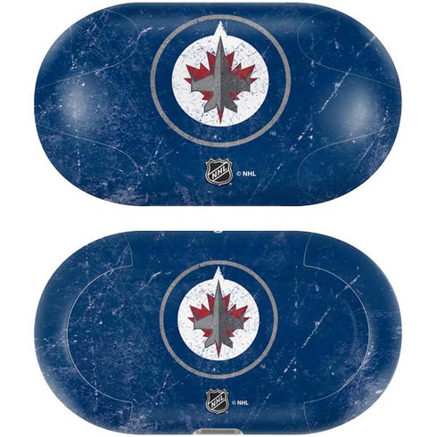 NHL Winnipeg Jets Distressed Logo Galaxy Buds Plus Skin