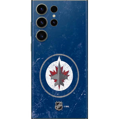 NHL Winnipeg Jets Distressed Logo Galaxy Skins