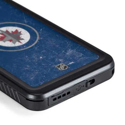 NHL Winnipeg Jets Distressed Logo Galaxy S24 Waterproof Case