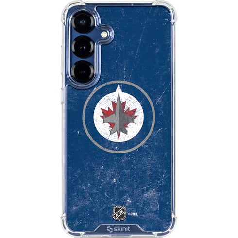 NHL Winnipeg Jets Distressed Logo Galaxy S25 Clear Case